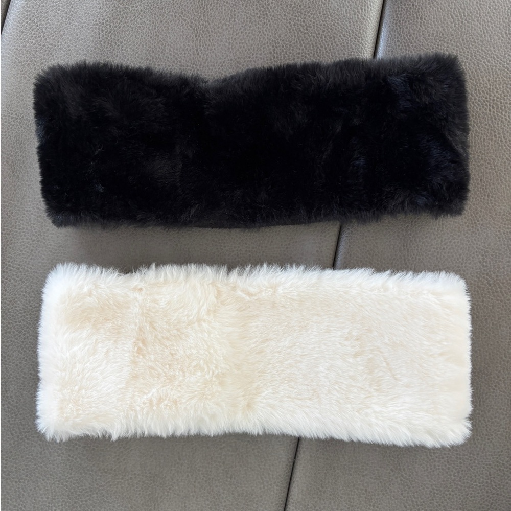 Elegant Black and White Faux Fur Headbands